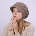 thumbnail image 3 of YooGuoGuo Womens Beret Beanie Hat with Visor Brim Winter Warm Knitted Cap Slouchy Ski Hat Outdoor, 3 of 5