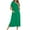 Green, variant on Women's Loose Fit Raglan Short Sleeve Nightgown - Casual Zip-Up Sleepwear with Pockets