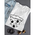 thumbnail image 3 of Melty Pizza Slice Face Graphic Women White T-Shirt, Female x-Large, 3 of 4