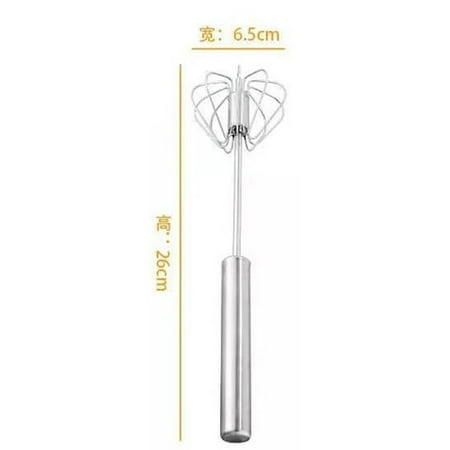 

304 Stainless Steel Semi-automatic Egg Beater Egg Manual Hand Mixer Self Turning Egg Stirrer Kitchen Egg Tool