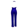 thumbnail image 3 of Women's Shiny Stand Collar Jumpsuit Straight Trousers Nightclub Wear, 3 of 5