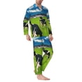 thumbnail image 2 of Lsque Grazing Cows Mountain View Pattern Long Sleeve Pajama Set for Men - Soft 2-Piece Sleepwear and Loungewear Set with Pockets, Comfy Nightwear-Large, 2 of 7