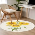 thumbnail image 4 of Round Rug 3.3Ft Washable Non-Slip, Sunflowers Circle Area Rugs for Living Room Bedroom, Floral Spring Flowers Vintage Botanical Indoor Floor Mats Carpet Runner for Home Decor Aesthetic, 4 of 8