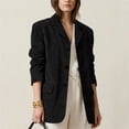 thumbnail image 6 of ClodeEU Women's Faux Suede Notched Lapel Long Sleeve Blazer Jacket,Casual Loose Work Coat ,Women's Plus XXL, 6 of 6