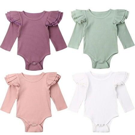 

Newborn Baby Girl Ruffle Romper Bodysuit Jumpsuit Playsuit Summer Clothes Outfit