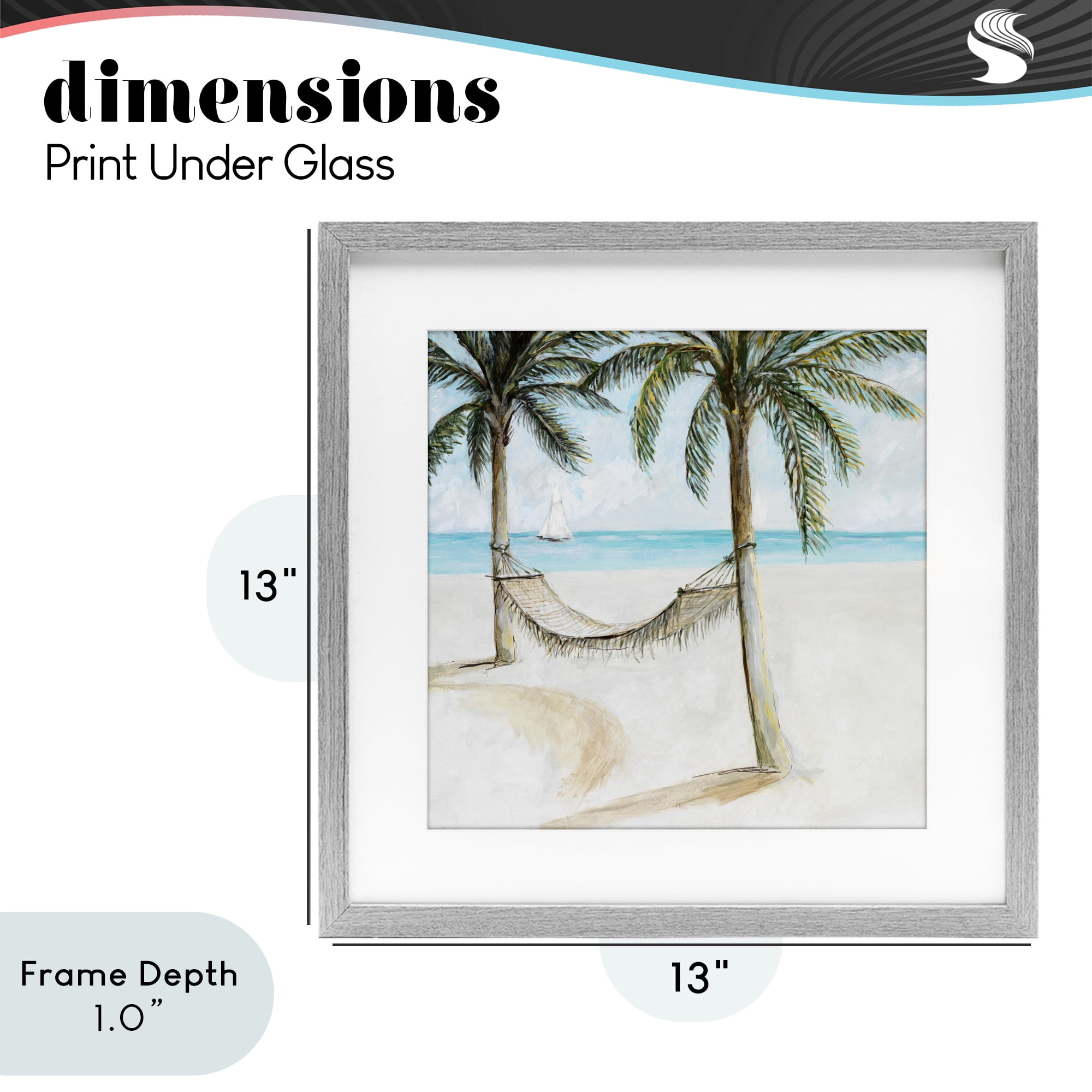 Stupell Industries Beach Hammock Coastal Scene Gray Framed Print Under Glass, design by Lorenzo Collective