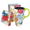 thumbnail image 2 of Evergreen Butterfly Blessings 17 oz. Boxed Ceramic Latte Travel Cup, 2 of 2