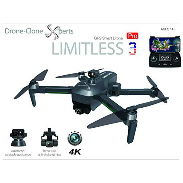 Drone X Pro LIMITLESS 3 GPS 4K UHD Camera Drone with Obstacle Avoidance 3-Axis FPV 5G WiFi Walmart.com