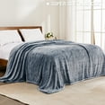 thumbnail image 2 of Exclusivo Mezcla Plush Fuzzy Fleece Queen Size Blanket, Super Soft Fluffy and Thick Blankets (Mixed Navy Blue, 90"x90"), 2 of 7