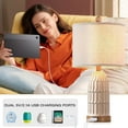 thumbnail image 3 of Cinkeda 22" Resin Touch Control Table Lamp with USB Ports Rustic Farmhouse Bedside Nightstand Lamps Set of 2 for Living Room Bedroom, 3 of 9