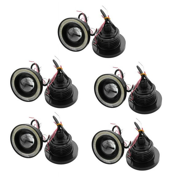 10Pcs Car Universal 3.5 Inch Cob Angel Eye Fog Lights Headlights Running Lights White