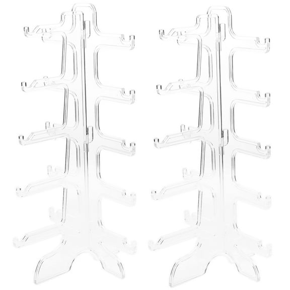 ORDDIART Retail Eyeglasses Stand Display 2Pcs Transparent Home Use 12.4X6.3X6.3In
