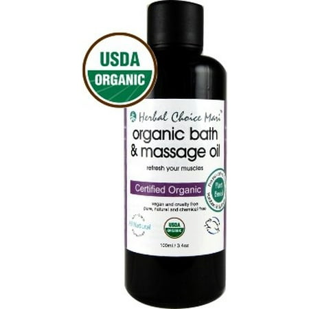 Herbal Choice Mari Organic Bath & Massage Oil, Refresh Your Muscles, 3.4