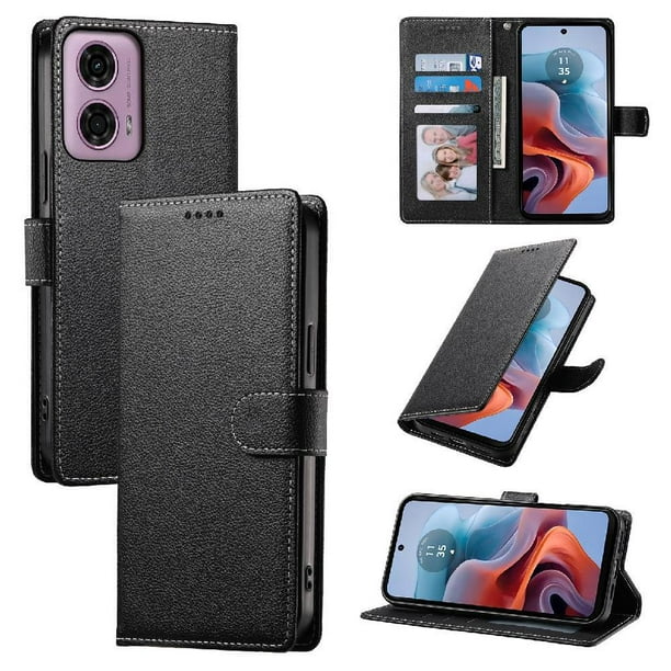 Funda para FOXDOCK Motorola Moto G24– Cuero Premium, 3 ranuras para tarjetas, Protección contra impactos