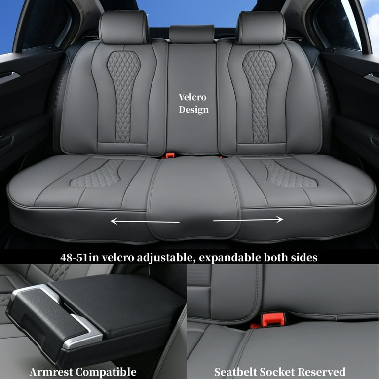 Coverado 5 Seats Gray Car Seat Covers Full Set, Premium