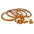 thumbnail image 6 of Efulgenz Yellow Rhinestone Crystal Beaded Bracelet Bangle Set with Hanging Jhumki Tassel Charms Bollywood Style indian Bangles Jewelry for Women (4 Pcs) Size 2.4, 6 of 7