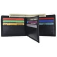 thumbnail image 4 of Mens Genuine Leather Center Flap ID Card Holder Bifold Wallet 52 CF, 4 of 57