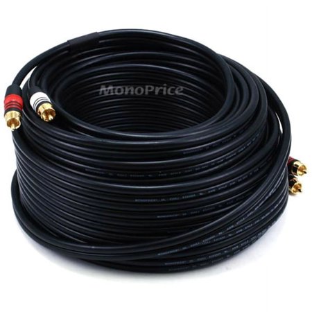 UPC: 0844660053491 | Monoprice Premium RCA Cable – 75 Feet – Black | 2 RCA Plug to 2 RCA Plug  Male to Male  22AWG