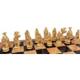 thumbnail image 5 of Antique White  Brown Norse Viking CHESS SET with 18" Walnut Color Board, 5 of 7