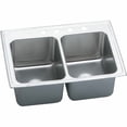 thumbnail image 2 of SS 33x22x12.1 Dbl Bowl Drop-in Sink, 2 of 4