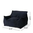 thumbnail image 4 of Midnight Blue Velvet Bean Bag Chair with Armrests Customizable & Cozy Living Room Accent, 4 of 6