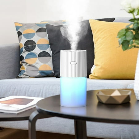 

Portable Mini Humidifier 300ml Small Cool Mist Humidifier USB Personal Desktop Humidifier 2 Mist Modes Super Quiet With Night Light