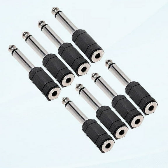 Professional Converter Adapter 8-Piece 6.35mm 1/4 Male to 3.5mm 1/8 Female Stereo to Mono Audio Microphone Plug Adapter Jack, Microphone Accessories