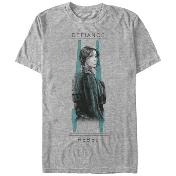 Men's Star Wars Rogue One Jyn Defiance U-Wing Stance Graphic Tee Athletic Heather Small