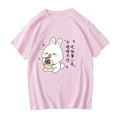 thumbnail image 3 of Rabbit Bunny Cartoon Printing T-shirt Short Sleeve Casual Summer Spring Tee-shirt Comfortable High Quality Soft Tshirts Cute Tee, 3 of 5