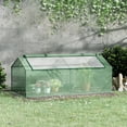 thumbnail image 2 of Outsunny 71" x 36" x 28" Mini Greenhouse, Portable Steel Frame Hot House with PE Cover and Zippered Windows for Outdoor Garden, Balcony, and Indoor Plant, Vegetable Breeding, Green, 2 of 8
