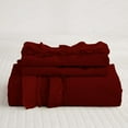 thumbnail image 3 of D.N.G. BEDDINGS Luxurious 1 Piece Double Ruffle Duvet Cover With Zipper Closure, 100% Egyptian Cotton, 800 Thread Cotton Super King Size Burgundy Solid, 3 of 6
