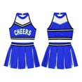 thumbnail image 4 of MSemis Kids Girls 2PCS Cheer Leader School Uniform with Pleated Mini Skirt Set, 4 of 4