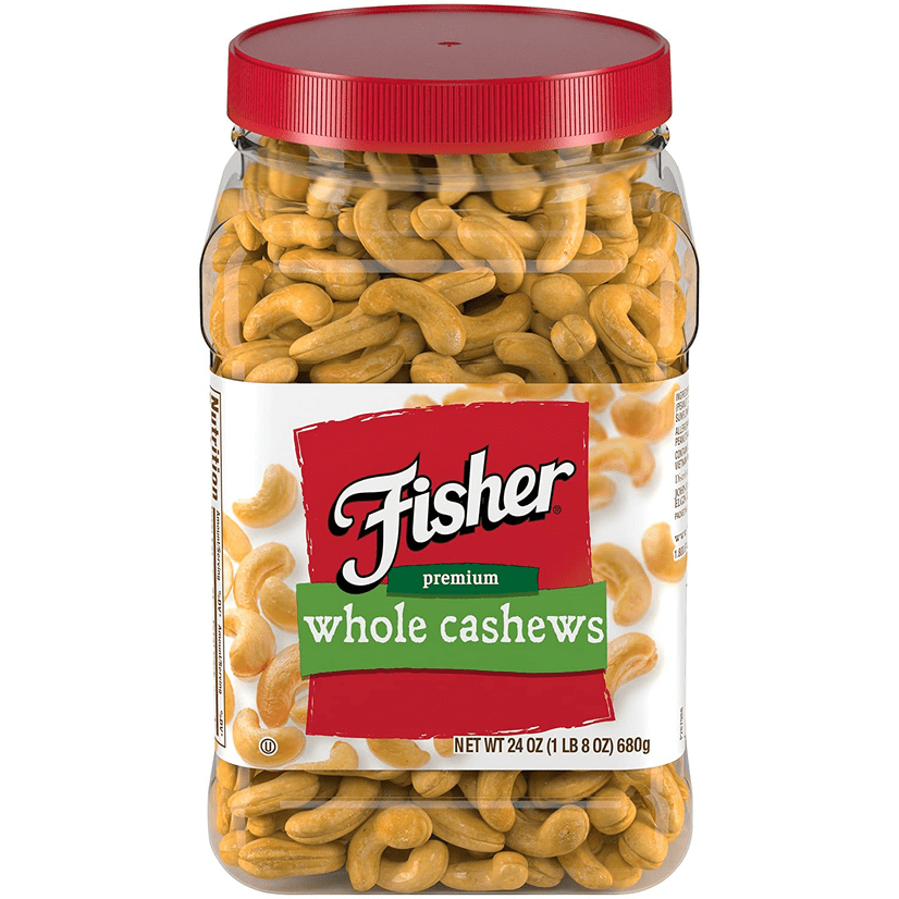 FISHER Snack Premium Whole Cashews, 24 oz, Naturally Gluten Free