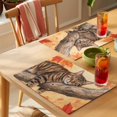 thumbnail image 4 of Sleeping Cat Fall Placemats Set of 12 Branches Maple Leave Thanksgiving Place Mats Indoor Wipeable Table Mats Washable Cloth Dining Table Placemats for Kitchen Holiday Party Home Decor 13x19 Inch, 4 of 9