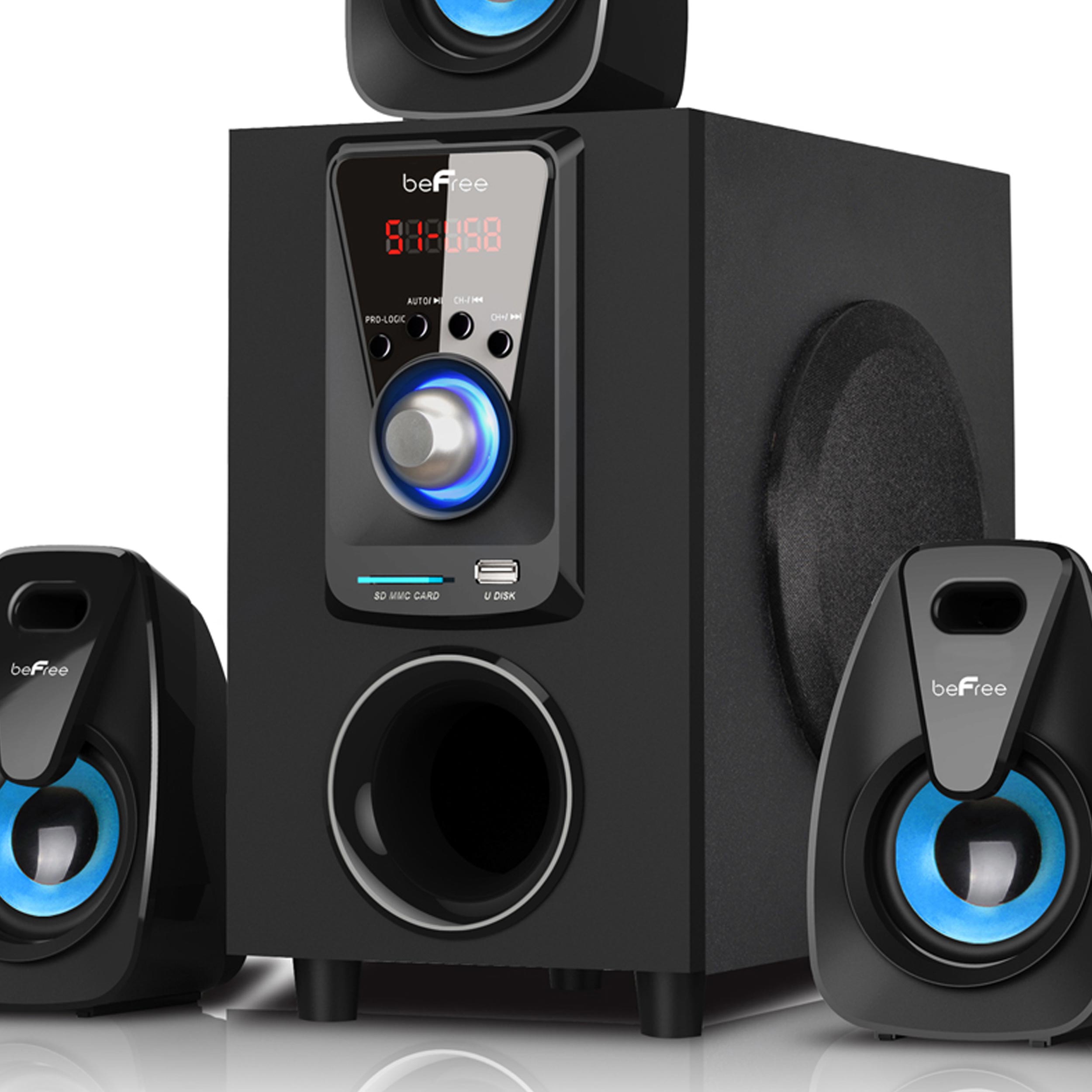 beFree Sound 5.1 Channel Surround Sound Bluetooth Speaker System- Blue - image 4 of 5
