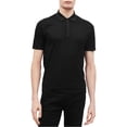 thumbnail image 1 of Calvin Klein Mens Contrast-Collar Wool Polo Shirt, Black, Small, 1 of 1
