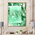 thumbnail image 2 of Designart 'Tropical Palm Green Leaves Under White Rectangle' Nautical & Coastal Framed Canvas Wall Art Print, 2 of 5