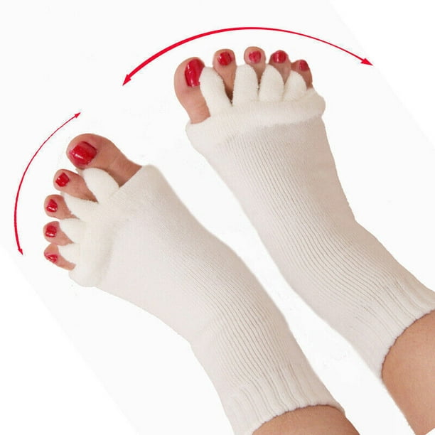 Foot Alignment Socks with Toe Separators by My Happy Feet, for Men or  Women, M