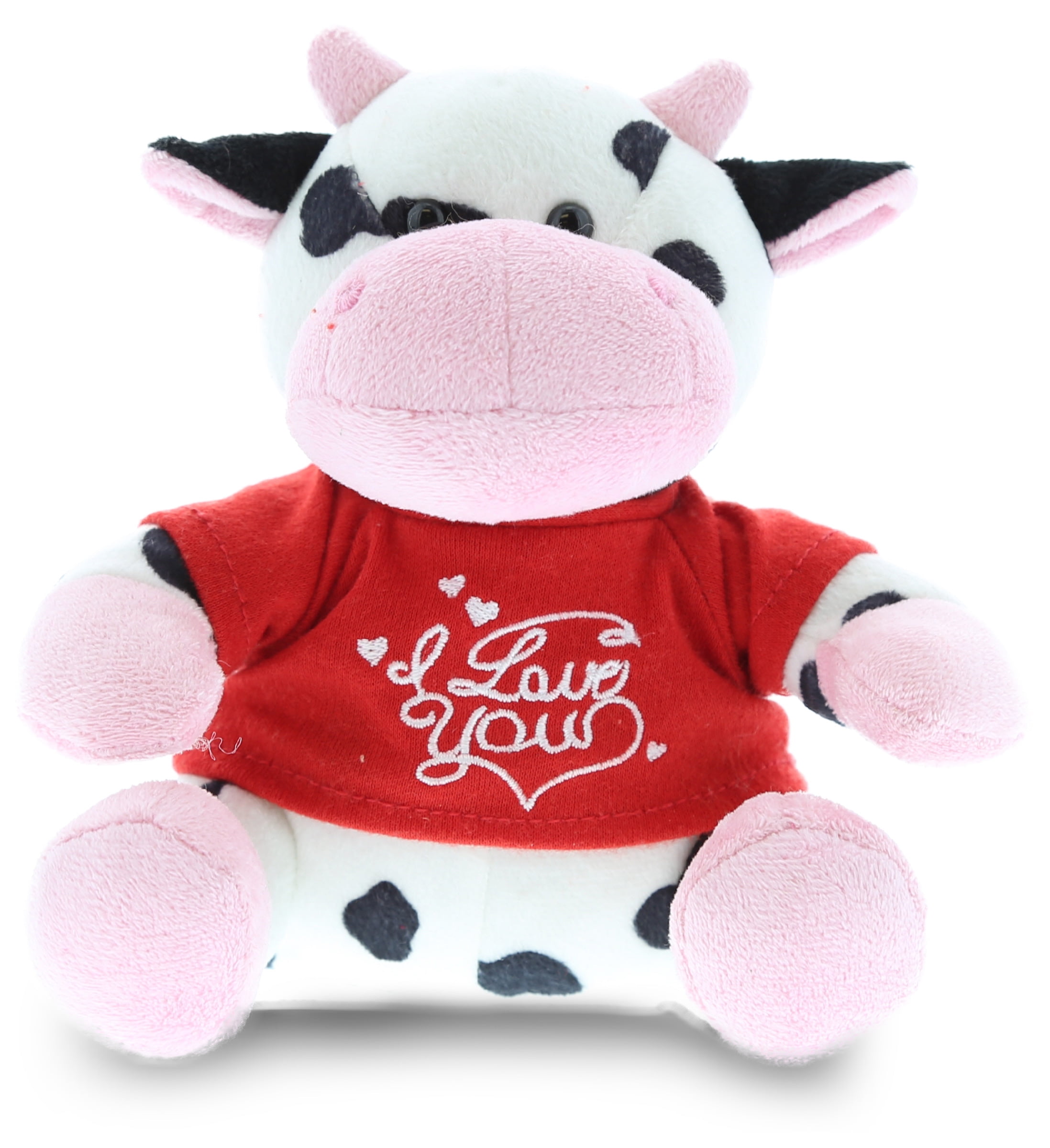 DolliBu I LOVE YOU Plush Cow Valentines Anniversary Date Gift 3.5 Inches Walmart