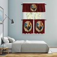 thumbnail image 6 of Farmhouse Chicken Kitchen Curtains Valances and Tiers Set of 3 Animal Retro Brown Floral Texture Dark Red Tier Curtains and Valance with Rod Pocket for Small Windows, 27.5"x24", 6 of 9