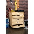 thumbnail image 6 of Linon Callie Six Drawer Wide Rolling Cart in Natural Stained Wood, 6 of 14