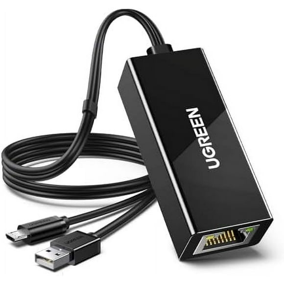 MicroLink USB Ethernet Adapter with 3.3 ft Cable & Power Cord, Plug & Play, Compatible with Fire TV Stick, Chromecast, Fire TV 3rd Gen, Ultra-Fast Connectivity