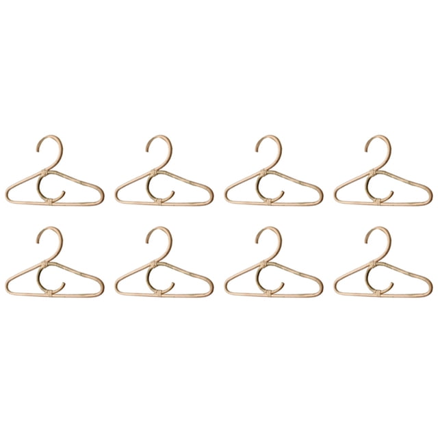 8Pcs Rattan Clothes Hanger Nordic Style Kids Garments Rack Children Hanger Kids Room Decor Hangers for Clothes,8*Rattan Hanger