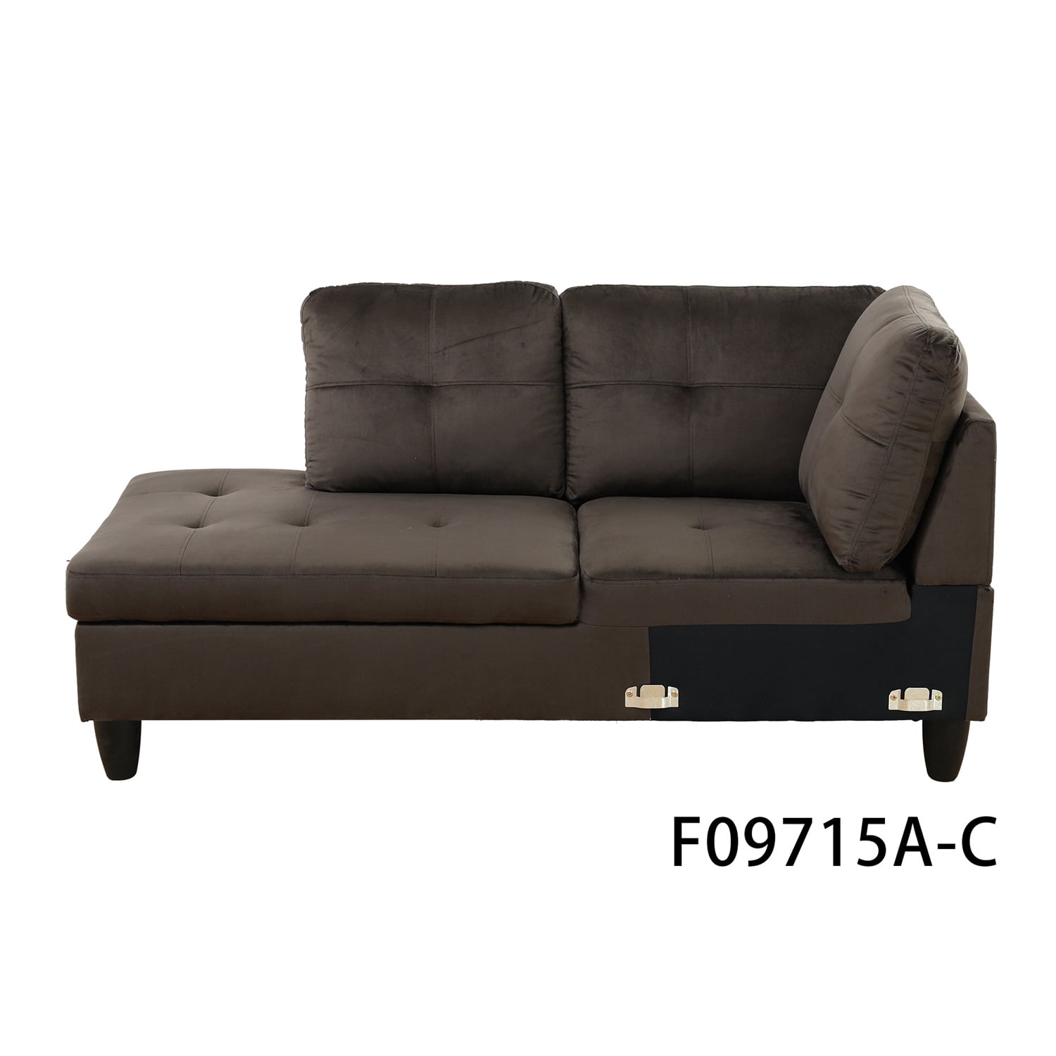 Hommoo Flannel Sectional Sofa Model Set, Modern 4-Seat Couches and Sofaes, L-Shaped Living Room Furniture Set, Light Brown(No Ottomans)