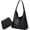 A Black, variant on Slouchy Hobo Bags for Women Tote Bag Retro PU Leather Crossbody Purse Soft Shoulder Purses 2pcs Work College Handbags