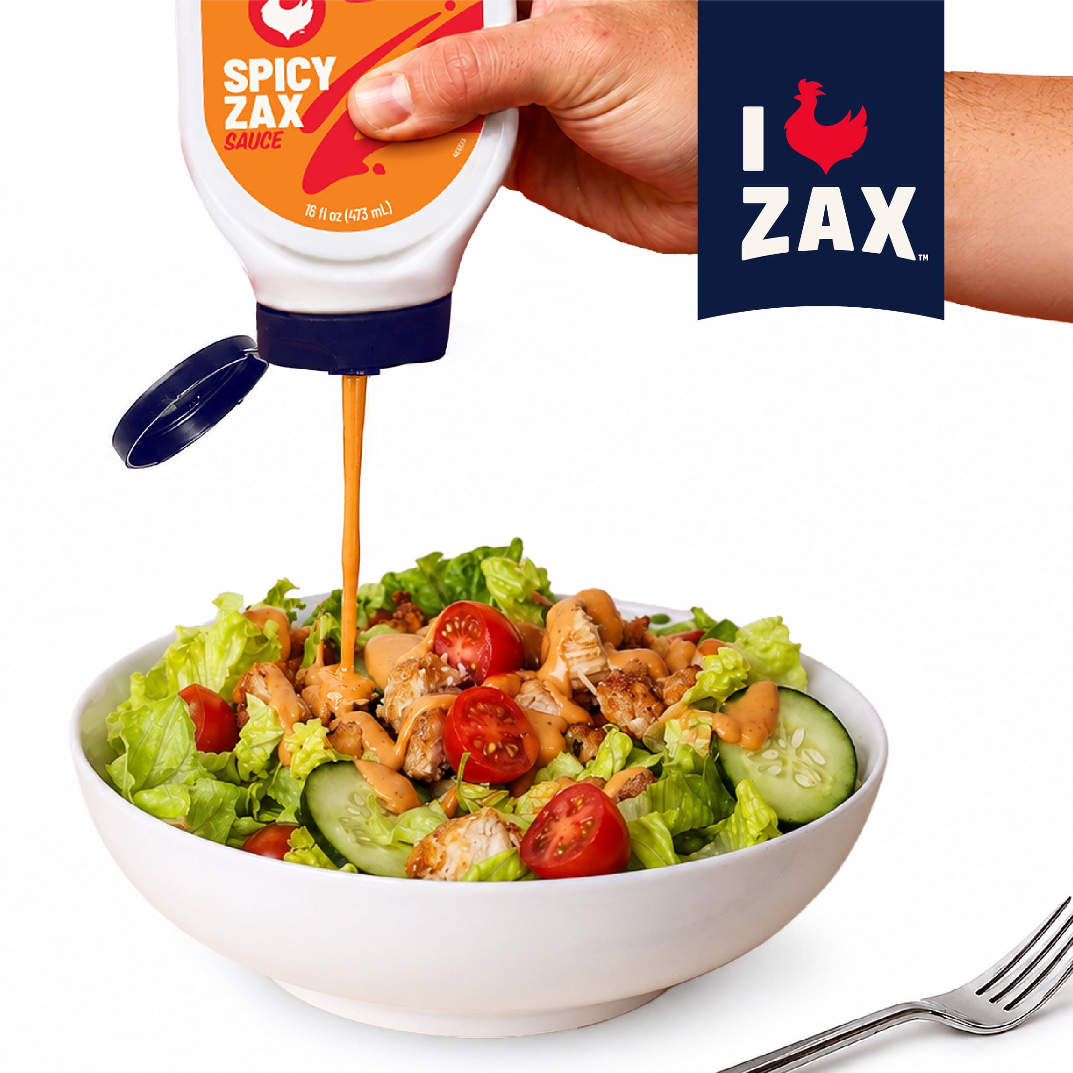 (3 pack) Zaxbys Spicy Zax Sauce, Restaurant Chicken Dipping Sauce, 16 fl oz