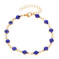 thumbnail image 1 of Exquisita pulsera de oro para mujer, pulsera sencilla, exquisita, hojas de mal de ojo, clip cruzado, azul oscuro, 1 of 4