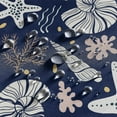 thumbnail image 5 of Nautical Coastal Shower Curtain, Navy Blue Sea Coral Conch Starfish Seashell Bathroom Curtain, Ocean Theme Underwater Marine Shower Curtain Set with 12 Hooks for Bathroom, 72" Wx84 L, 5 of 5