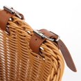 thumbnail image 4 of 2Uds. Alforja De Almacenamiento De Campana De Bicicleta Con Correas De Cuero Cesta De Mimbre De Imitación, 4 of 6