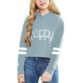thumbnail image 3 of ZRBYWB Girls Sweatshirt Kids Casual Loose Active Full Sleeves Hoodies Sweatshirts Hooded Short Pullover Letter Print Striped Teen Crop Tops Girls Fall Winter Clothes, 3 of 3